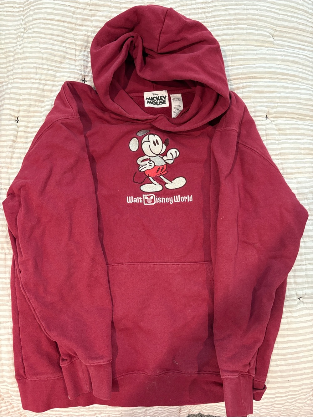 Disney Mickey Mouse Burgundy Red Graphic Hoodie